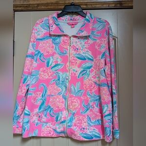 Lilly Pulitzer Leona Pinking Positive Zip Up Size XL